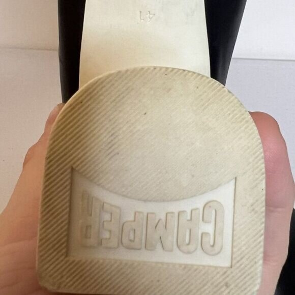 Camper Black Leather Block Heel Slip On Pumps - Picture 7 of 8